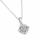 925 Sterling Silver 1CT D VVS1 Moissanite Dancing Pendant Necklace Women Gift