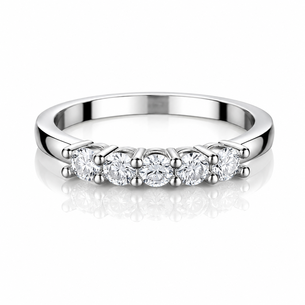 Women's Moissanite Band Ring – 925 Sterling Silver Fine Jewelry