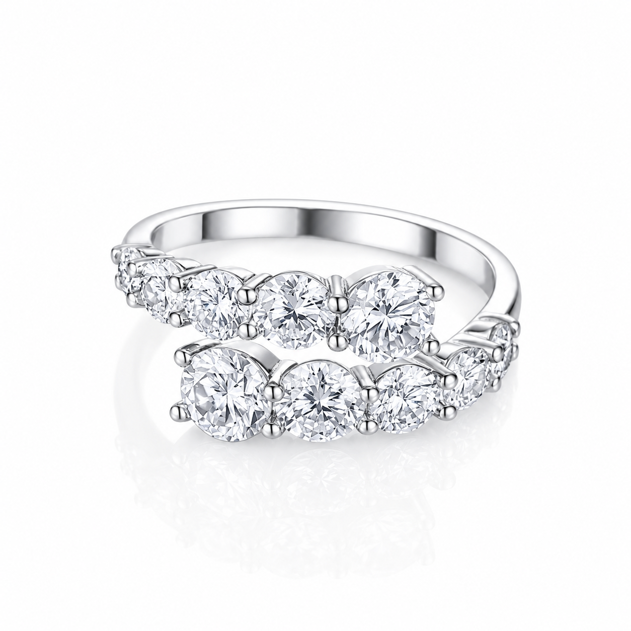 Eternity Moissanite Ring – Sterling Silver Wedding Band for Women