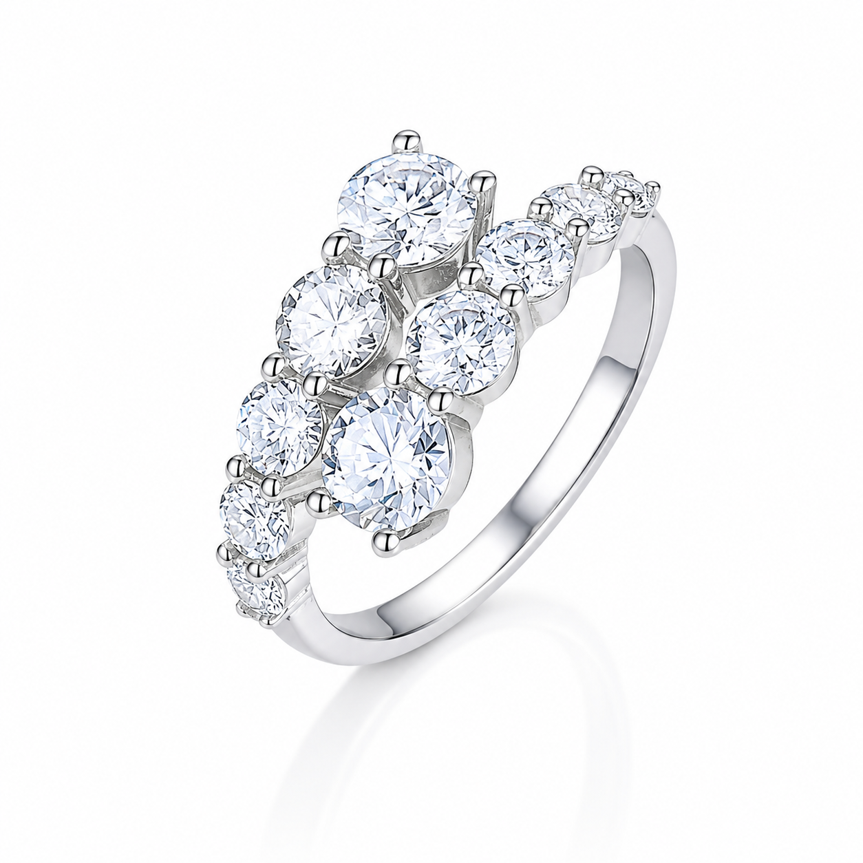 Eternity Moissanite Ring – Sterling Silver Wedding Band for Women