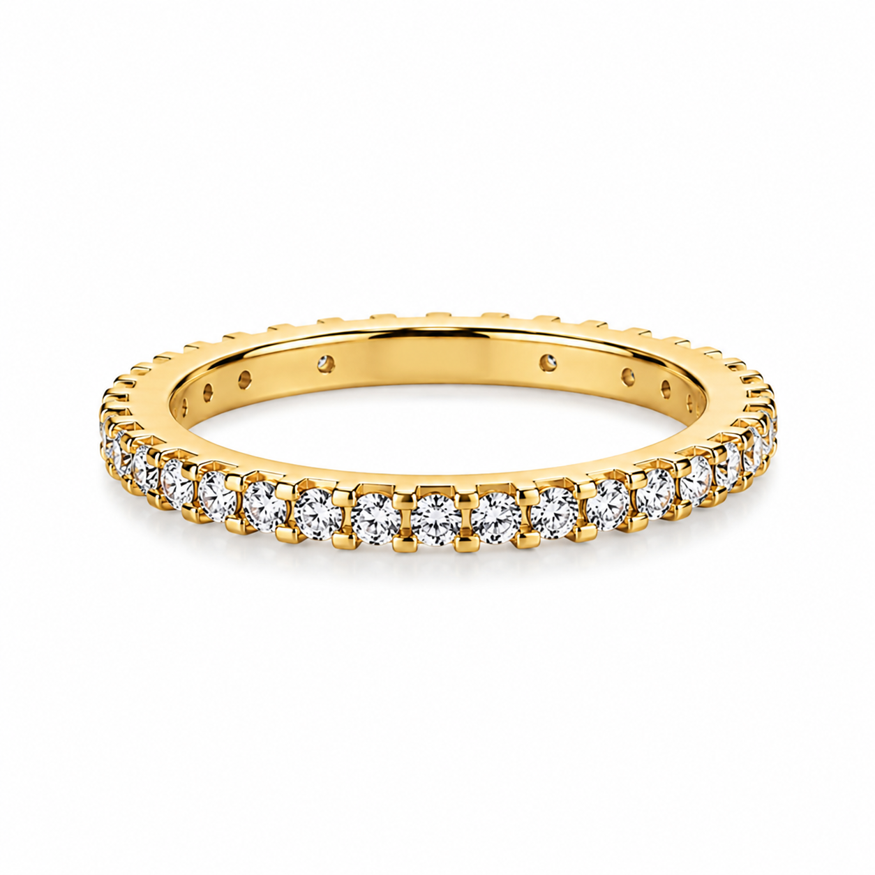 Moissanite Eternity Ring – 925 Sterling Silver Wedding Band for Women