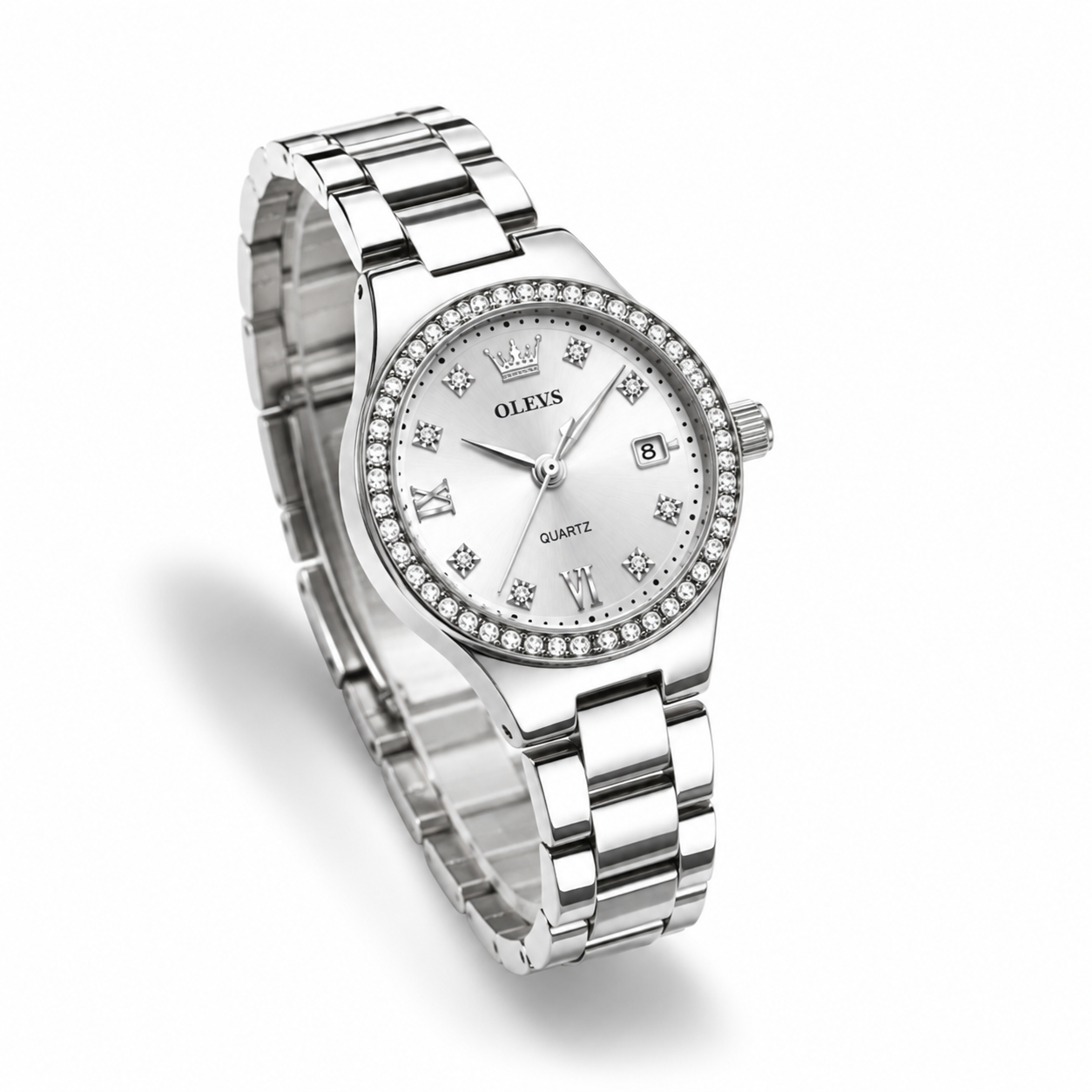 Women's Diamond Dial Watch – OLEVS Stainless Steel Luminous Quartz Wristwatch
