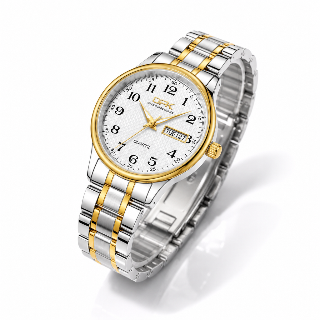 Elegant Women's Waterproof Watch – Stainless Steel Calendar Wristwatch