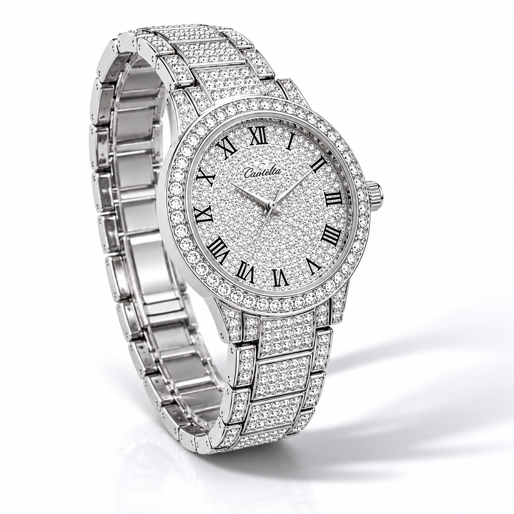 Elegant Crystal Quartz Watch for Women – Luxury Fashion Timepiece