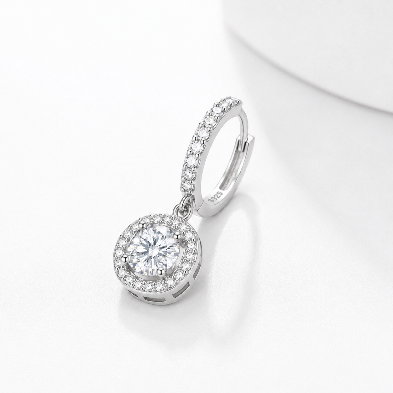 Premium D Color VVS1 Moissanite Earrings with Halo Setting