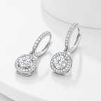 Premium D Color VVS1 Moissanite Earrings with Halo Setting