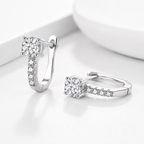 Luxury Halo Moissanite Earrings 925 Silver Wedding Jewelry