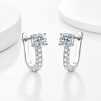 Luxury Halo Moissanite Earrings 925 Silver Wedding Jewelry