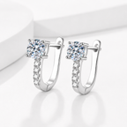 Luxury Halo Moissanite Earrings 925 Silver Wedding Jewelry