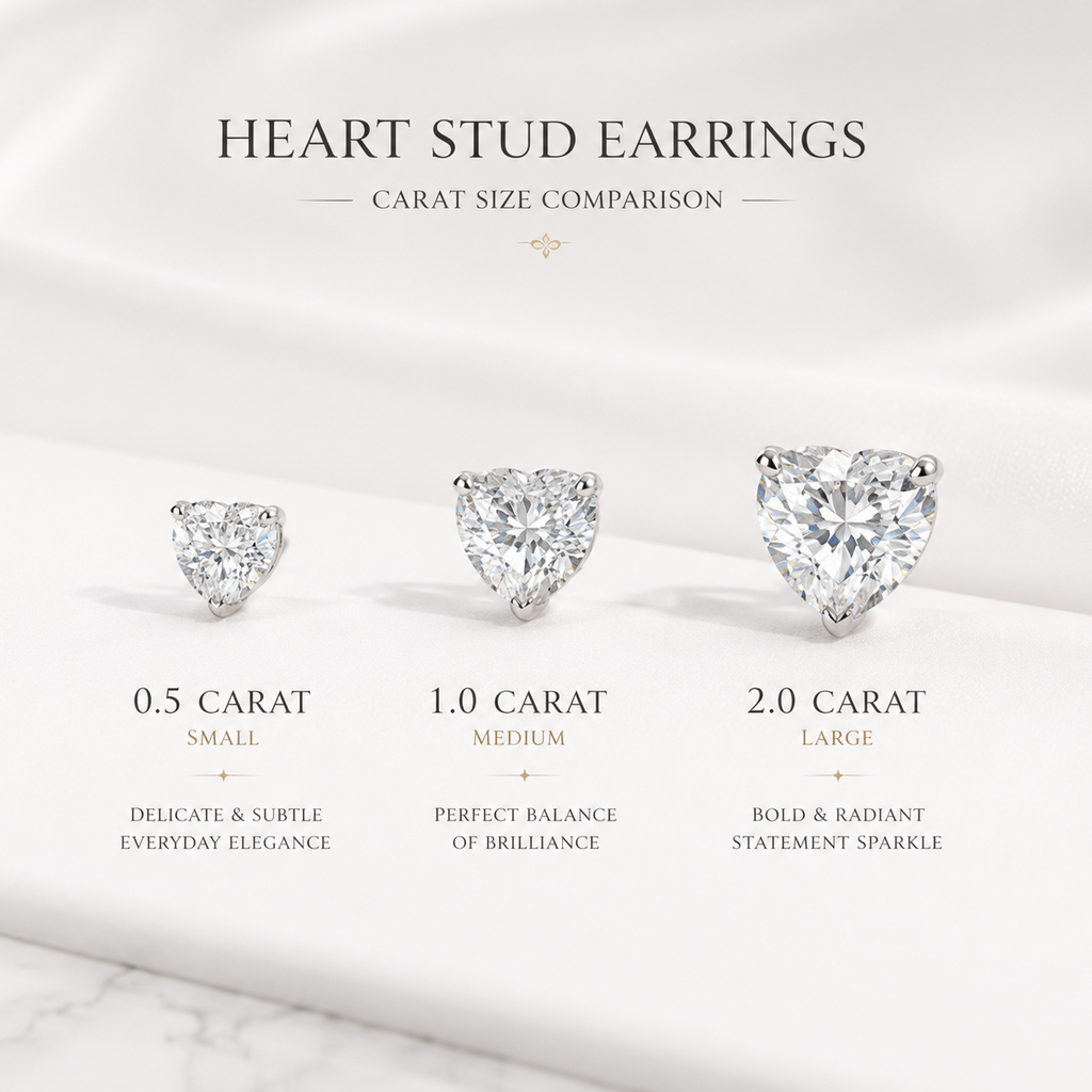 Heart Cut Moissanite Earrings 925 Sterling Silver D Color VVS1 Stud Earrings