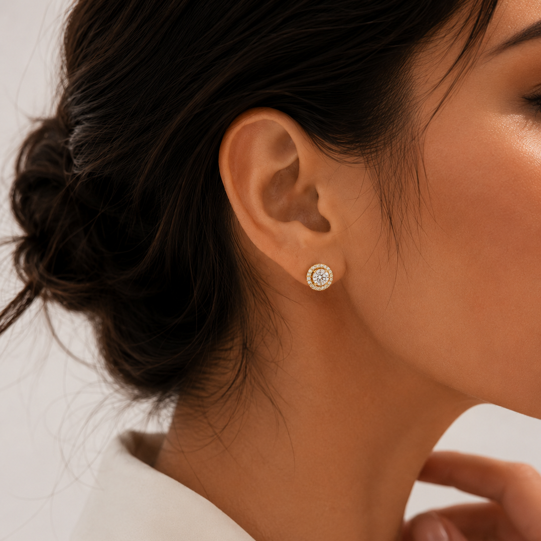 Luxury Halo Moissanite Earrings