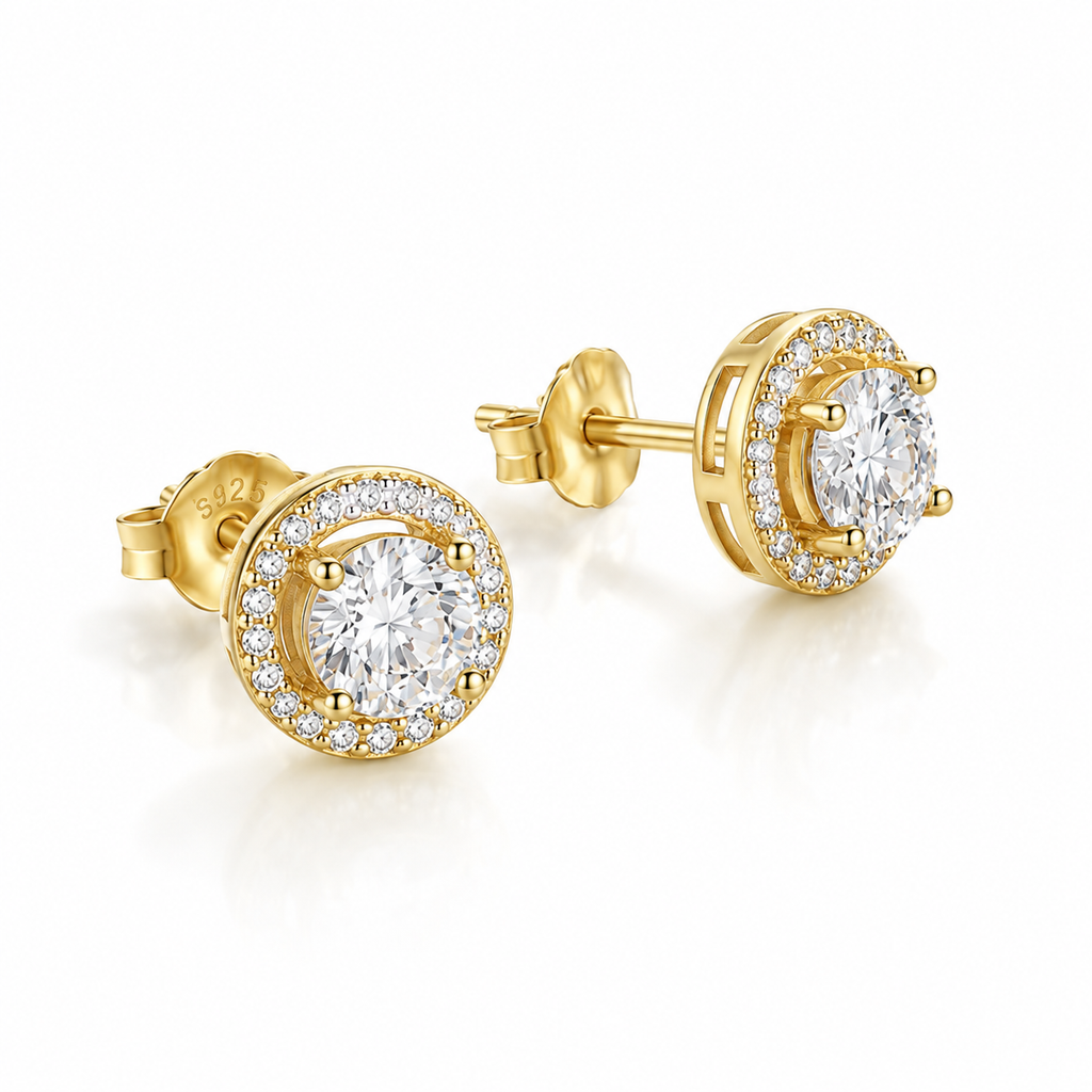 Luxury Halo Moissanite Earrings – Brilliant 925 Sterling Silver Jewelry