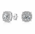 Moissanite Diamond Alternative Earrings – Elegant Sterling Silver Studs