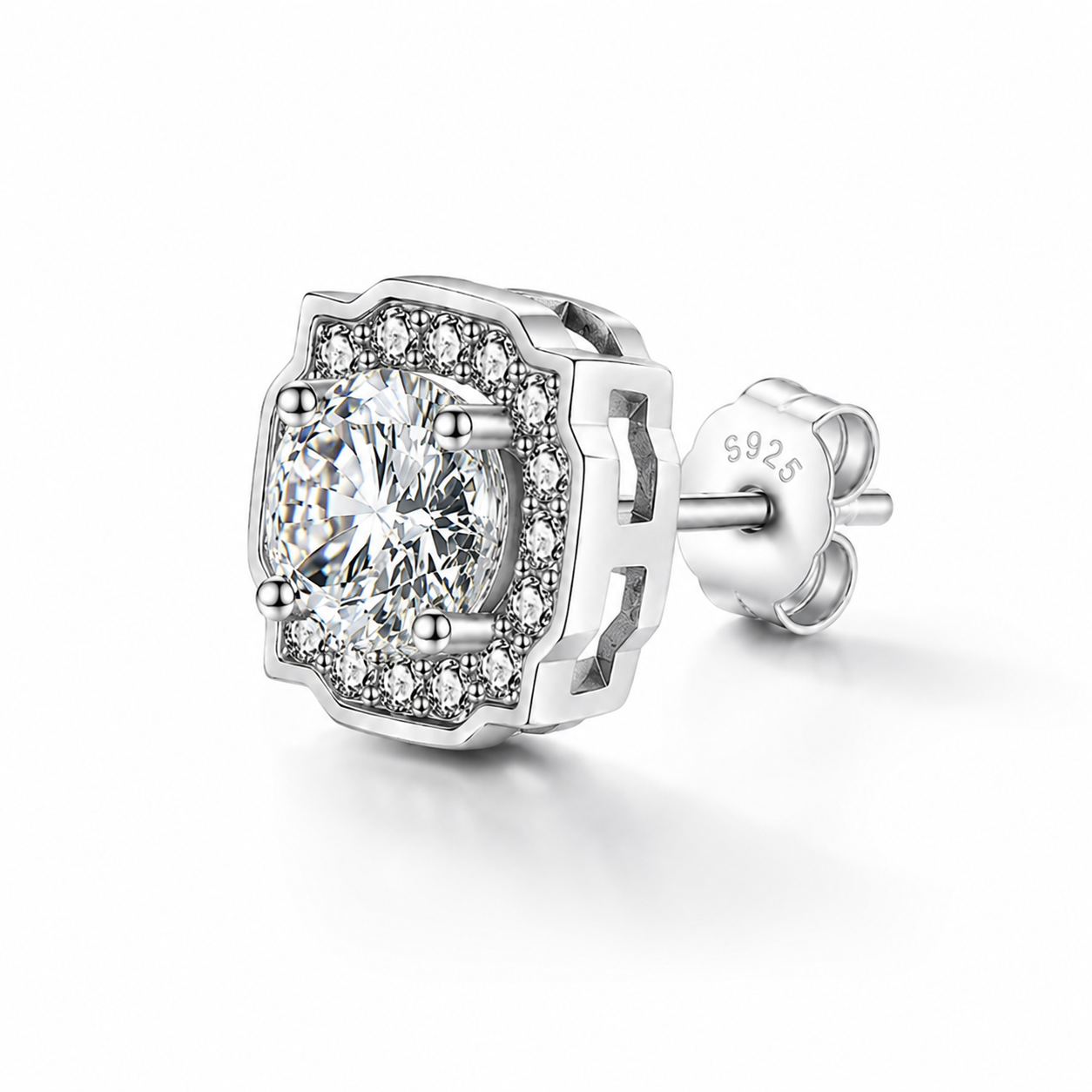 Moissanite Diamond Alternative Earrings – Elegant Sterling Silver Studs