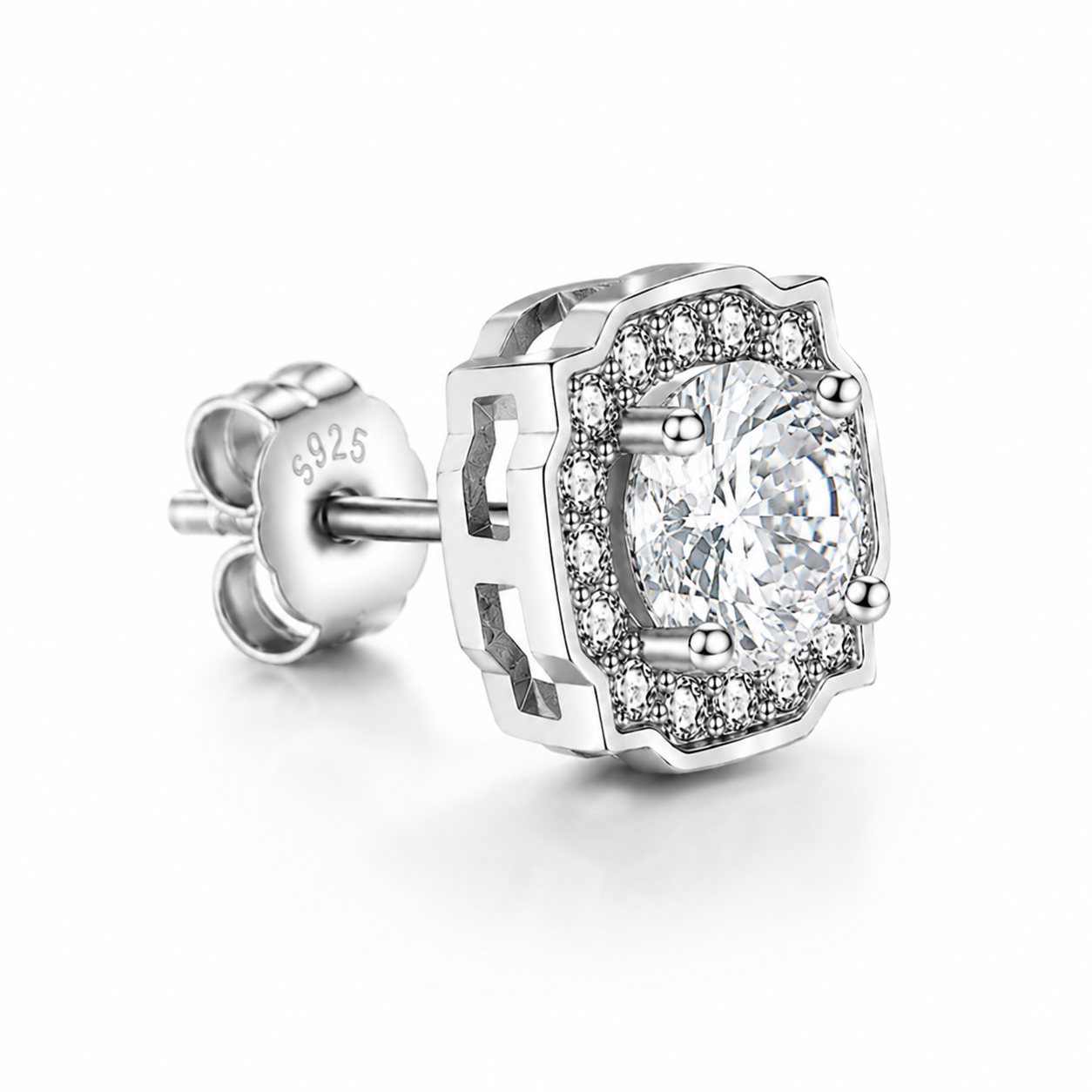Moissanite Diamond Alternative Earrings – Elegant Sterling Silver Studs
