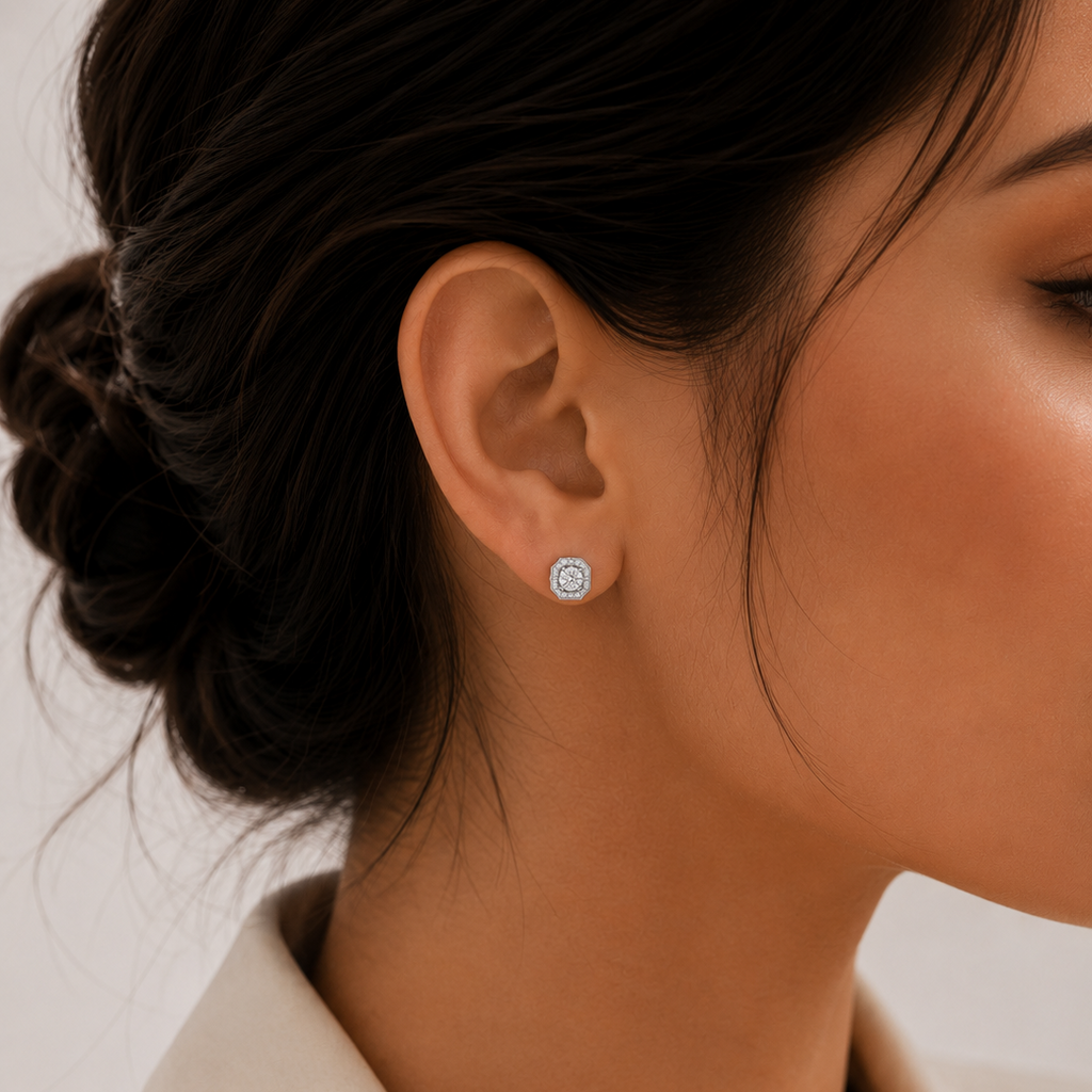 Moissanite Diamond Alternative Earrings – Elegant Sterling Silver Studs