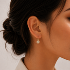 Women's Clover Moissanite Earrings – Fine Jewelry Anniversary Gift
