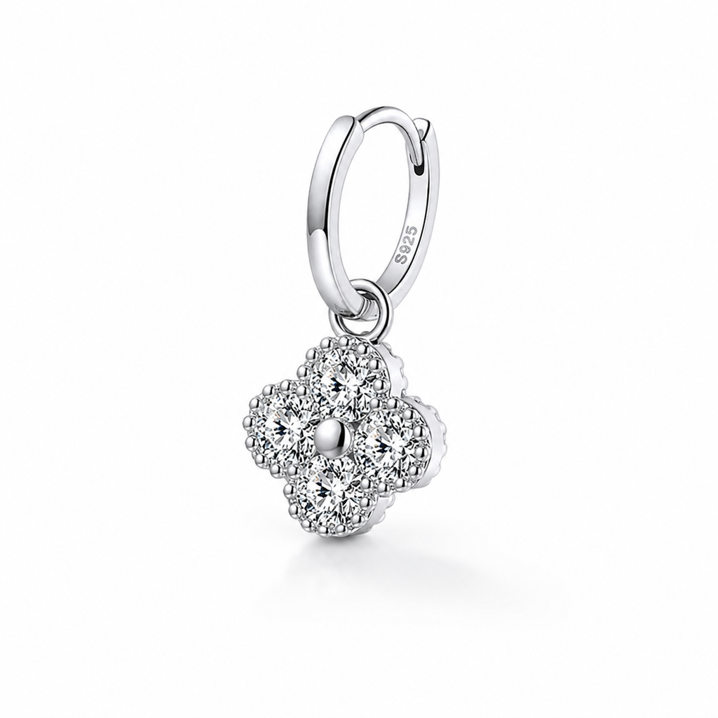 Women's Clover Moissanite Earrings – Fine Jewelry Anniversary Gift