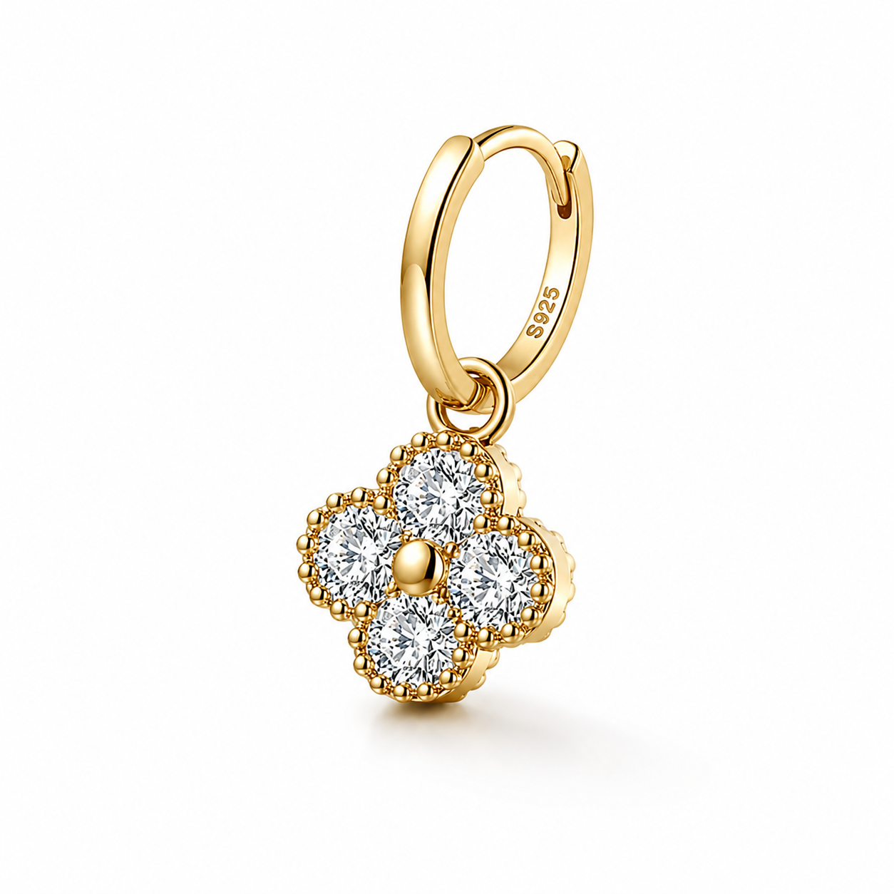 Women's Clover Moissanite Earrings – Fine Jewelry Anniversary Gift