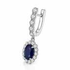 Royal Blue Teardrop Earrings – Halo Cubic Zirconia Statement Earrings