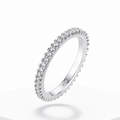 Moissanite Eternity Ring – 925 Sterling Silver Wedding Band for Women