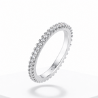 Moissanite Eternity Ring – 925 Sterling Silver Wedding Band for Women