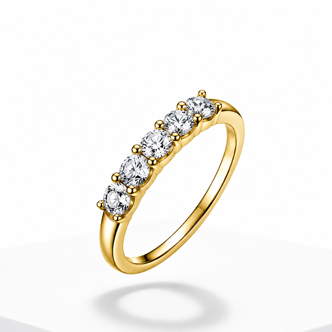 Women's Moissanite Band Ring – 925 Sterling Silver Fine Jewelry