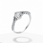 Crown Moissanite Engagement Ring – Women's Sterling Silver Solitaire Promise Ring
