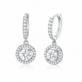 Premium D Color VVS1 Moissanite Earrings with Halo Setting