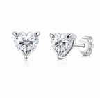 Heart Cut Moissanite Earrings 925 Sterling Silver D Color VVS1 Stud Earrings