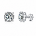Moissanite Diamond Alternative Earrings – Elegant Sterling Silver Studs