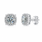 Moissanite Diamond Alternative Earrings – Elegant Sterling Silver Studs