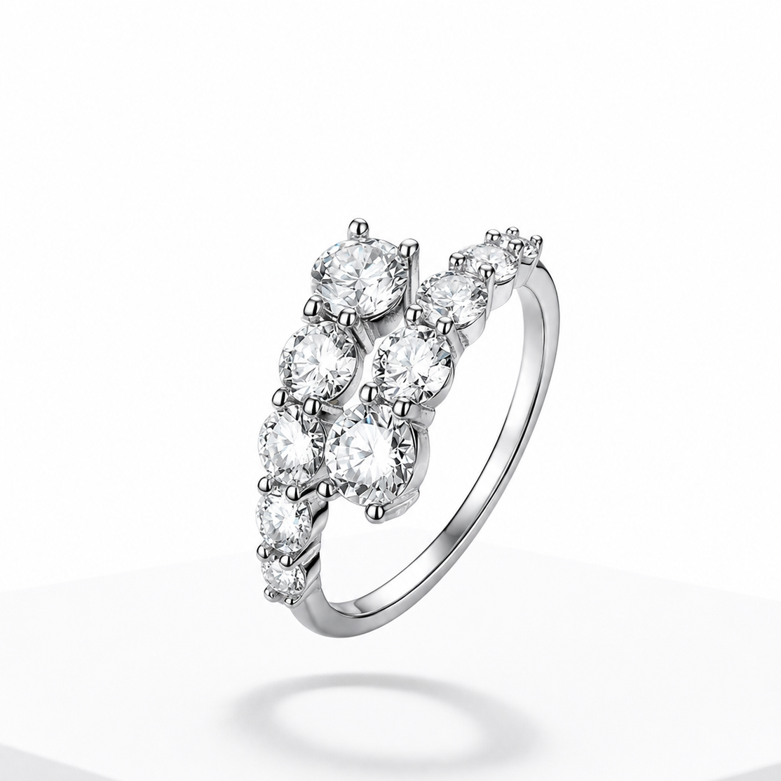 Eternity Moissanite Ring – Sterling Silver Wedding Band for Women