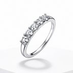 Women's Moissanite Band Ring – 925 Sterling Silver Fine Jewelry