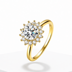 Women's Moissanite Open Ring – Sterling Silver Wedding & Promise Ring