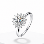 Women's Moissanite Open Ring – Sterling Silver Wedding & Promise Ring