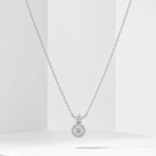 925 Sterling Silver 1CT VVS1 D Color Moissanite Halo Pendant Necklace Women