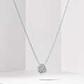 925 Sterling Silver 1CT D VVS1 Moissanite Dancing Pendant Necklace Women Gift