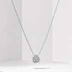 925 Sterling Silver 1CT D VVS1 Moissanite Dancing Pendant Necklace Women Gift