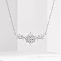 Certified Moissanite Floral Necklace – 14K Gold Filled Luxury Pendant for Women