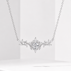 Certified Moissanite Floral Necklace – 14K Gold Filled Luxury Pendant for Women