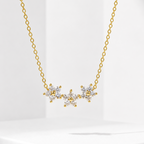 Certified Flower Moissanite Pendant Necklace – Elegant Gift for Her