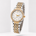 Waterproof Women's Dress Watch – Crystal Diamond Bezel Stainless Steel Quartz Watch