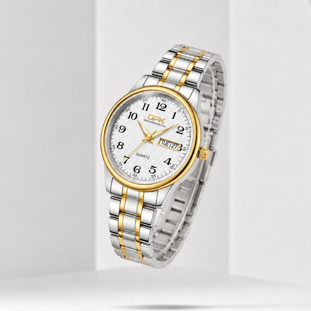 Elegant Women's Waterproof Watch – Stainless Steel Calendar Wristwatch