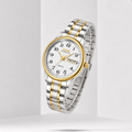 Elegant Women's Waterproof Watch – Stainless Steel Calendar Wristwatch