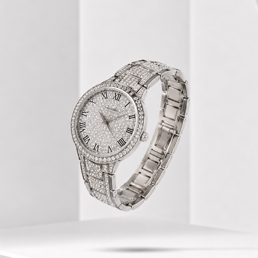 Elegant Crystal Quartz Watch for Women – Luxury Fashion Timepiece
