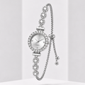 Elegant Floral Diamond Bracelet Watch for Women – Luxury Quartz Jewelry Watch