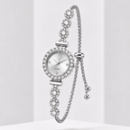 Elegant Floral Diamond Bracelet Watch for Women – Luxury Quartz Jewelry Watch