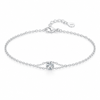 925 Sterling Silver 1CT D Color Moissanite Double Layer Bracelet Women Bridal