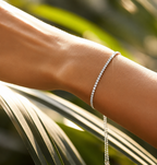 925 Sterling Silver CZ Tennis Bracelet Women Adjustable Slider Gold Silver